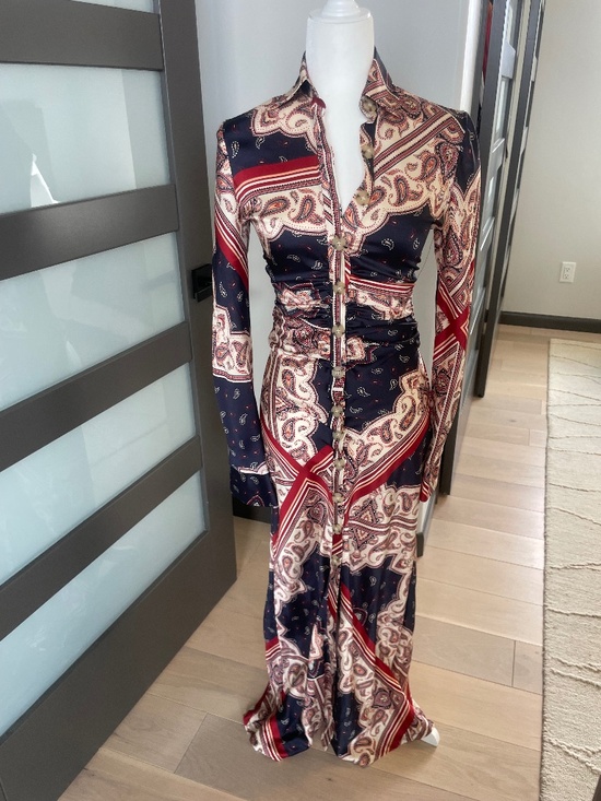 Petersyn Dresses & Skirts - Petersyn Agnes Paisley Print Ruched Shirt Dress